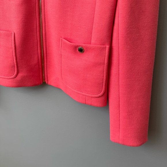 Tommy Hilfiger Full Zip Blazer Moto Zip Cuffs Padded Shoulders. Pink. Size 4 - Picture 5 of 15